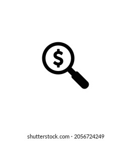 Magnifier with dolar icon, search dollar icon for web site Computer and mobile app