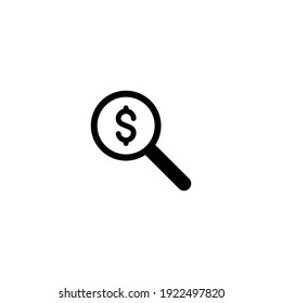 Magnifier with dolar symbol icon vector for computer, web and mobile app 