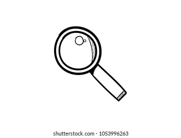 magnifier doodle icon vector 