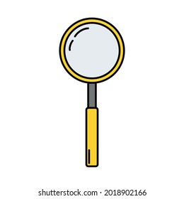 Magnifier. Doodle style icon. Vector illustration for poster, banner, background, card, invitation, presentation design.