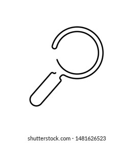 Magnifier drawn by one line. Single line drawing. Continuous line. Vector Eps10