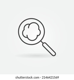 Magnifier with Dust vector concept icon or sign in outline style