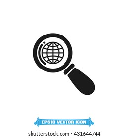 Magnifier Earth icon vector illustration eps10.