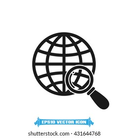 Magnifier Earth icon vector illustration eps10.
