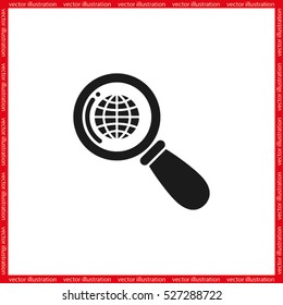 Magnifier Earth icon vector illustration eps10.