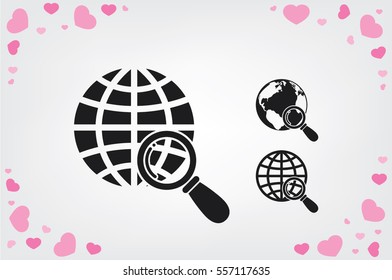 Magnifier Earth icon vector illustration eps10