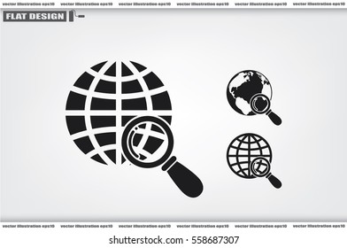 Magnifier Earth icon vector illustration eps10