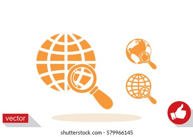 Magnifier Earth icon vector illustration eps10