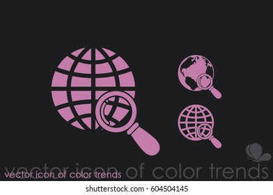 Magnifier Earth icon vector illustration eps10