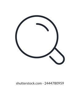 Magnifier editable stroke outline icon isolated on white background flat vector illustration. Pixel perfect. 64 x 64