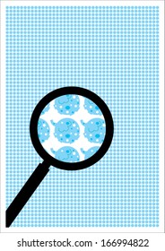 Magnifier elephant poster template vector/illustration / background
