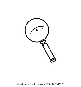 Magnifier with eye icon design isolated on white background

