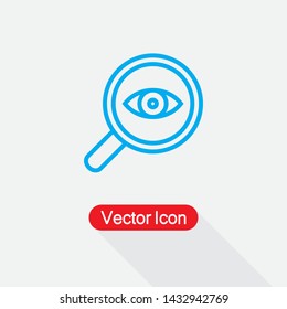 Magnifier With Eye Icon Vector Illustration Eps10