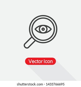 Magnifier With Eye Icon Vector Illustration Eps10