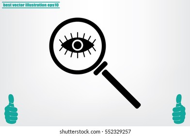 Magnifier and eye icon vector illustration EPS 10