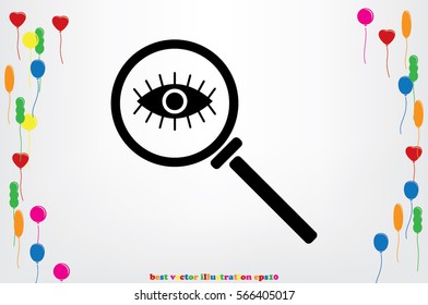 Magnifier and eye icon vector illustration EPS 10