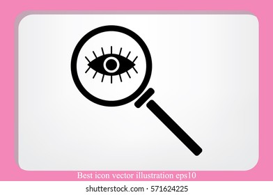Magnifier and eye icon vector illustration 