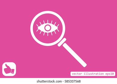 Magnifier and eye icon vector illustration.