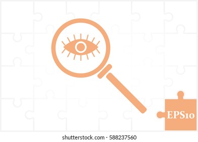 Magnifier and eye icon vector illustration EPS 10