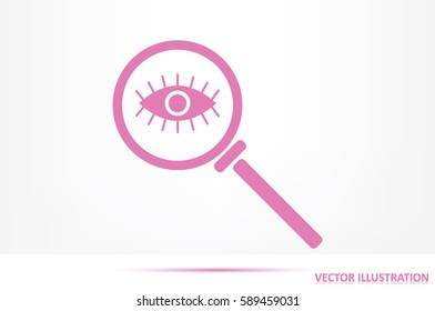 Magnifier and eye icon vector illustration EPS 10
