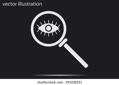 Magnifier and eye icon vector illustration.
