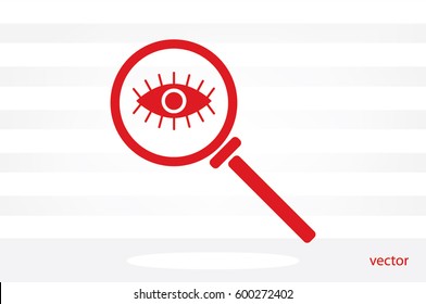Magnifier and eye icon vector illustration EPS 10