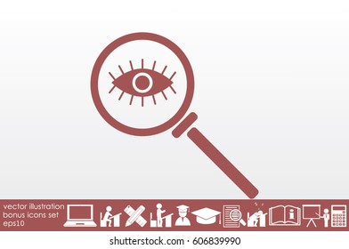 Magnifier and eye icon vector illustration EPS 10