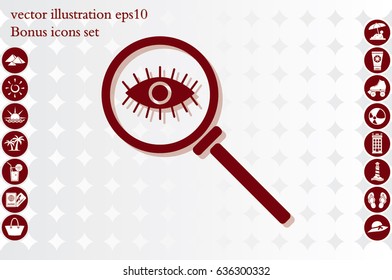Magnifier and eye icon vector illustration EPS 10