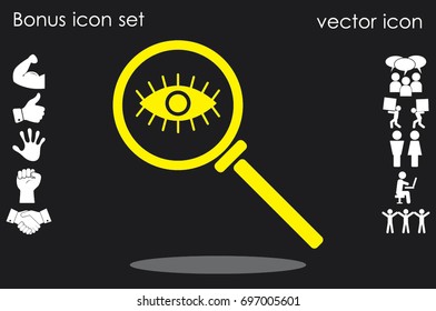 Magnifier and eye icon vector illustration EPS 10