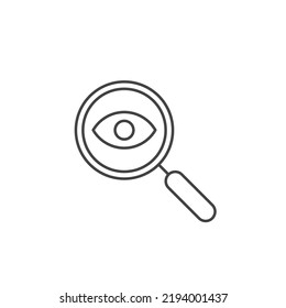 Magnifier With Eye Icons  Symbol Vector Elements For Infographic Web