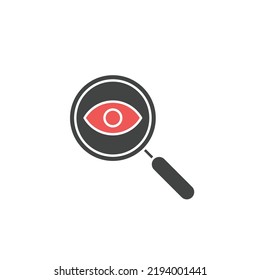 Magnifier With Eye Icons  Symbol Vector Elements For Infographic Web