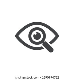 
Magnifier with eye outline icon