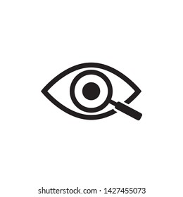 	
Magnifier with eye outline icon. Find icon, investigate concept symbol. Eye with magnifying glass. Appearance, aspect, look, view, creative vision icon for web and mobile – stock vector