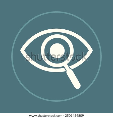 Magnifier with eye trendy icon expert abstract beautiful vector illustration colorful artwork design.eps