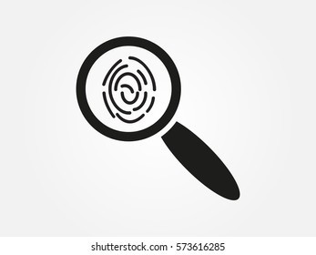 magnifier, fingerprint, icon, vector illustration eps10