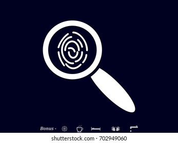magnifier, fingerprint, icon, vector illustration eps10