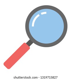 Magnifier flat icon denoting search concept 
