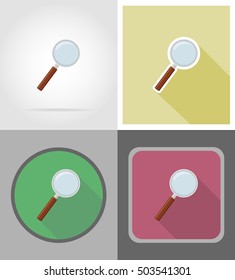 magnifier flat icons vector illustration isolated on white background