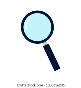 Magnifier flat isolated on white background