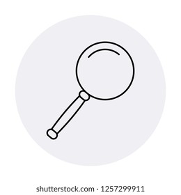 magnifier flat line icon in grey circle on white background for web and mobile app. vector illustration easy to edit and customize. eps 10
