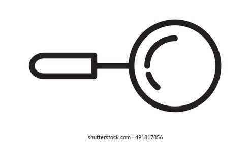 Magnifier flat modern style thin line icon Isolated on white background. Simple Search icon