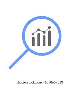Magnifier focused on chart or statistics