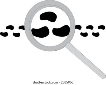 magnifier with footprints