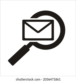 magnifier glass with envelope or message.