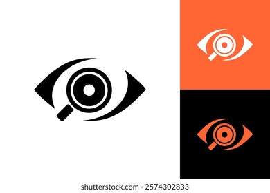 Magnifier glass eye icon logo vector