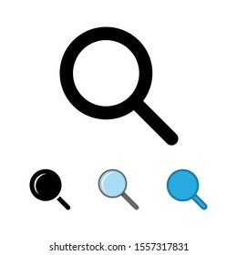 magnifier glass icon. lupe vector with different style
