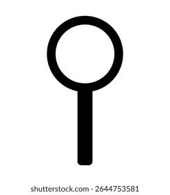 Magnifier Glass icon on transparent background, flat line design, vector illustration