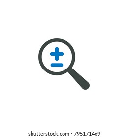 Magnifier glass icon Plus, minus