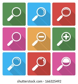 Magnifier Glass Icons wiht shadow