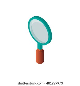 Magnifier Glass Isometric Icon Isolated On White Background Created For Mobile, Web, Decor, Print Products, Applications. Vector Illustration